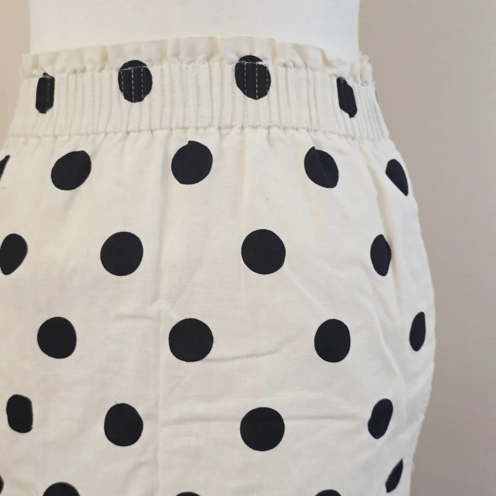 J. Crew Polka Dot Elastic Waist Cotton Mini Skirt Size 00